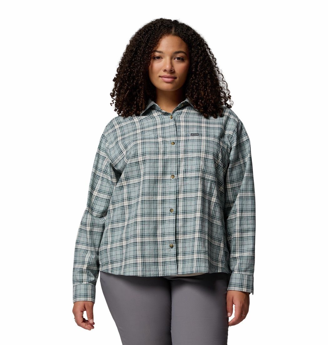 Blue Point Creek Women's Long Sleeve Shirt, Color: Crushed Blue Tartan, Size: Small