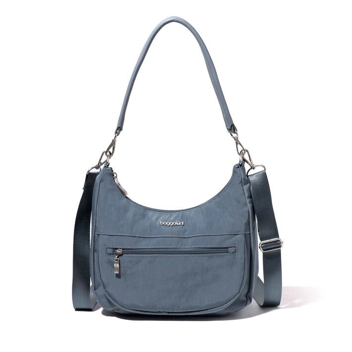 Baggallini Modern Pocket Half Moon Bag, Color: Mist