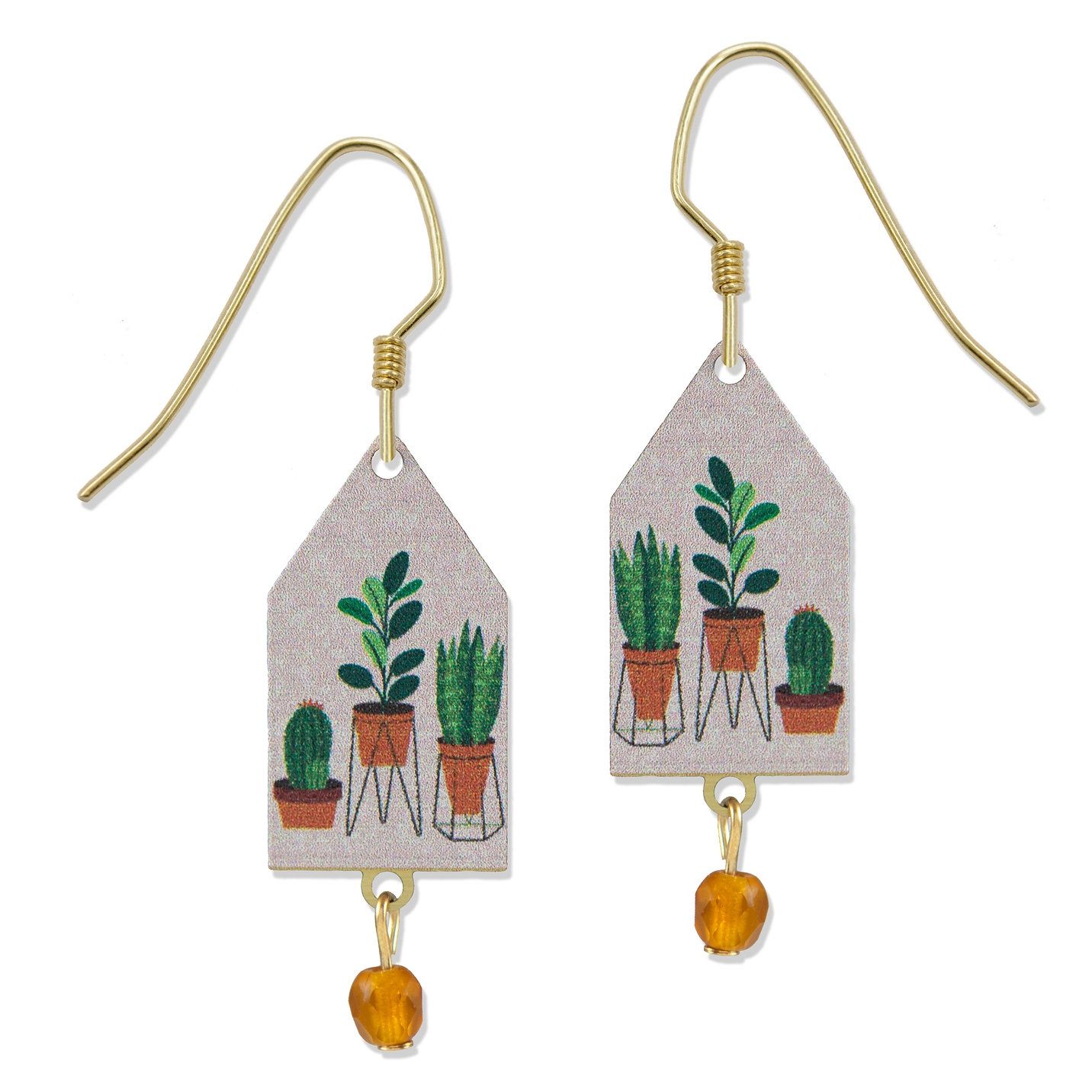 Plant Lady-LT Earrings, Color: Gold