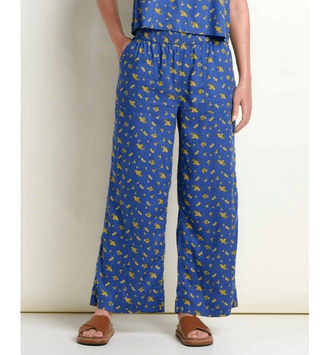 Toad&amp;Co Taj Hemp Women's Wide Leg Pant, Color: River Print, Size: Small