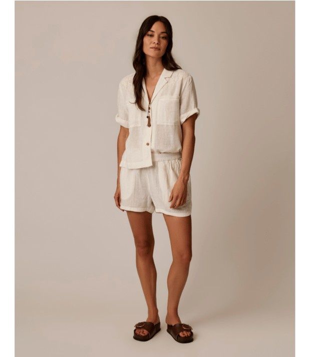 Carve Designs Rhett Linen Short, Women's, Color: Cloud Chambray, Size: XS