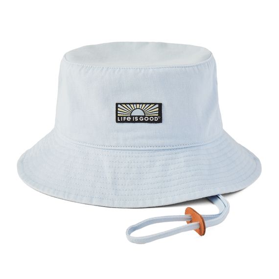 Life is Good Adult Unisex Retro Sunburst Bucket Hat, Color: Glacier Blue, Size: OS