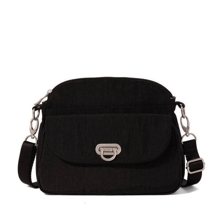 Coastal Flip Lock Crossbody, Color: Black
