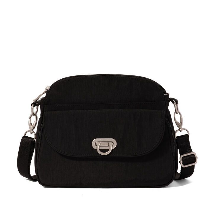Baggallini Coastal Flip Lock Crossbody, Color: Black