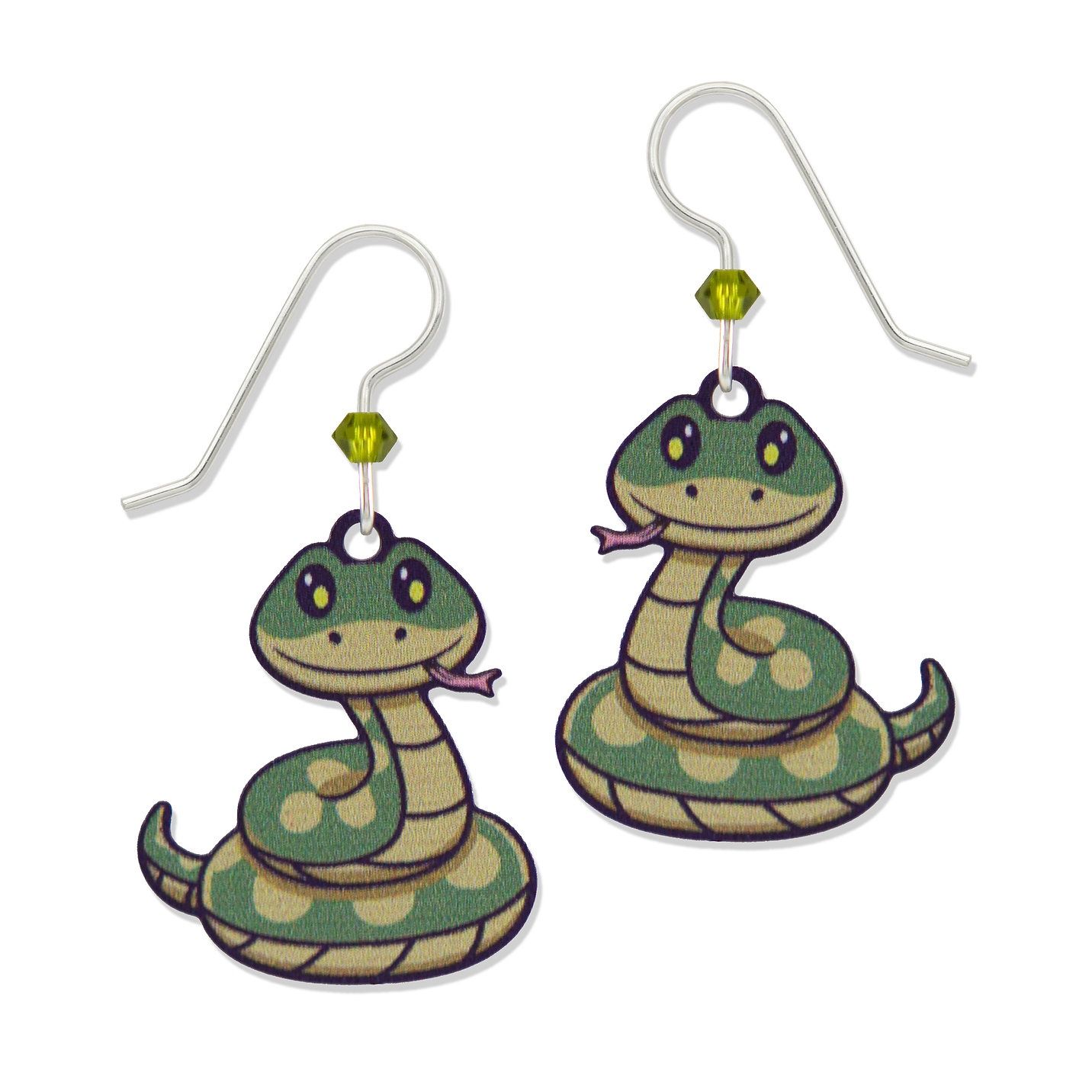 Friendly Snake Earrings, Color: Silver