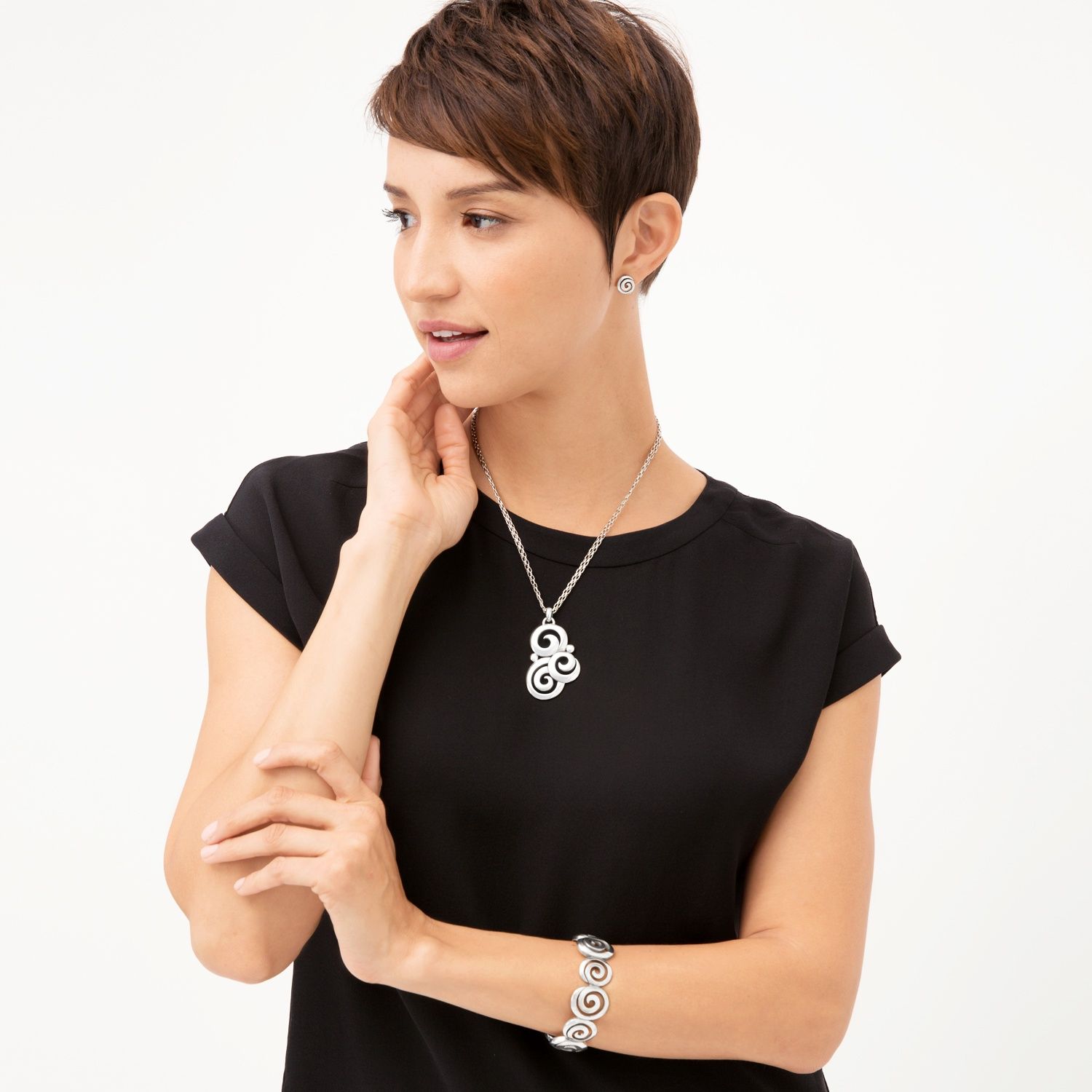 Brighton Vertigo Mini Post Earrings, Color: Silver