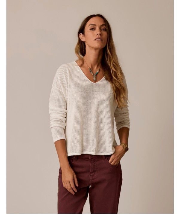 Carve Designs Zella Mesh Pullover, Color: Cloud, Size: Small