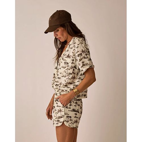 Carve Designs Luca Linen Shirt, Color: Toile, Size: Small