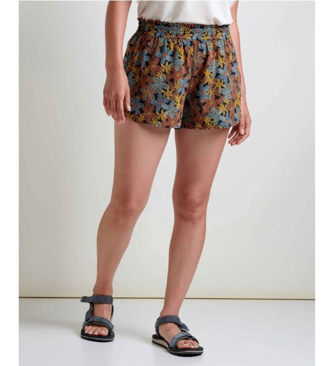 Toad&amp;Co Sunkissed Women's Pull-On Short, Color: Black Floral Dot-D, Size: Small