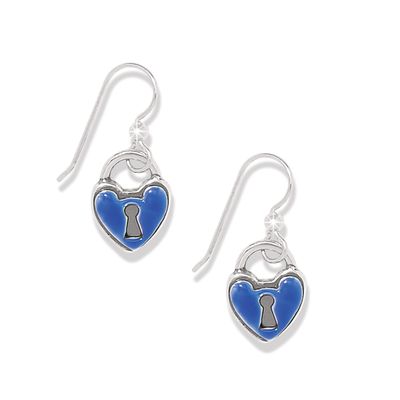 Brighton One Heart Padlock French Wire Earrings