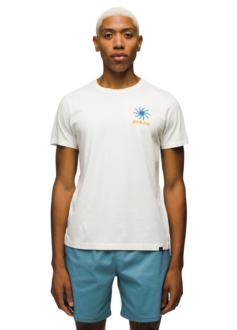 prAna Everyday Slogan SS Tee-D, Men's, Color: Canvas, Size: Small