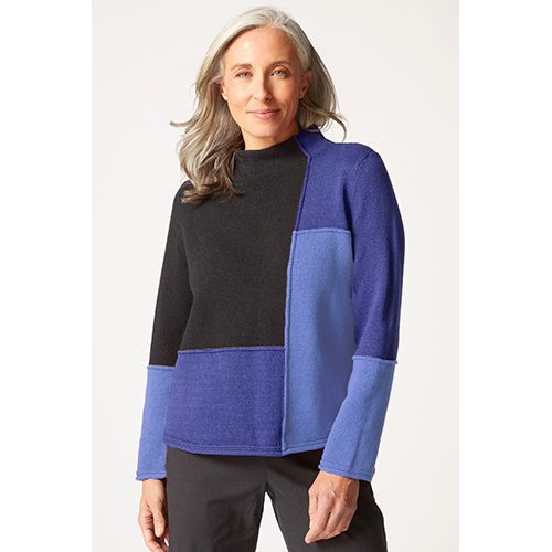 Yin Yang Seamed Pullover, Color: Midnight, Size: Small