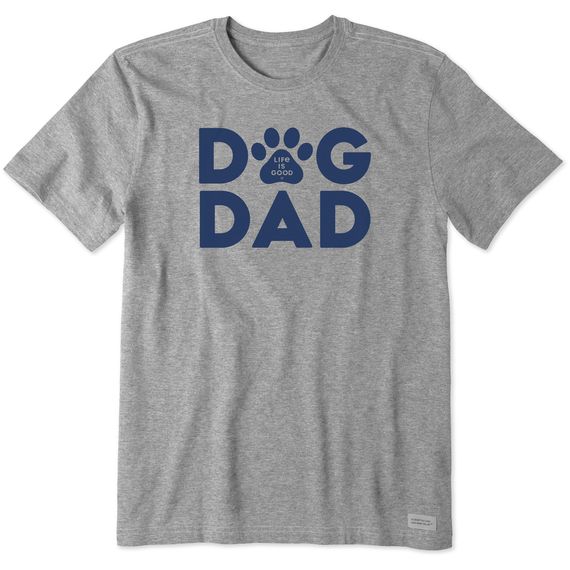 Life is Good Men's Dog Dad Crusher Tee Shirt, Color: Heather Gray, Size: L