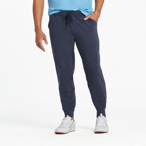 Life is Good Men's Solid Crusher-Flex Jogger Pant, Color: Inkwell Blue, Size: S