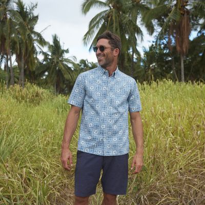 Pua Patchwork - Button Front Men's Shirt