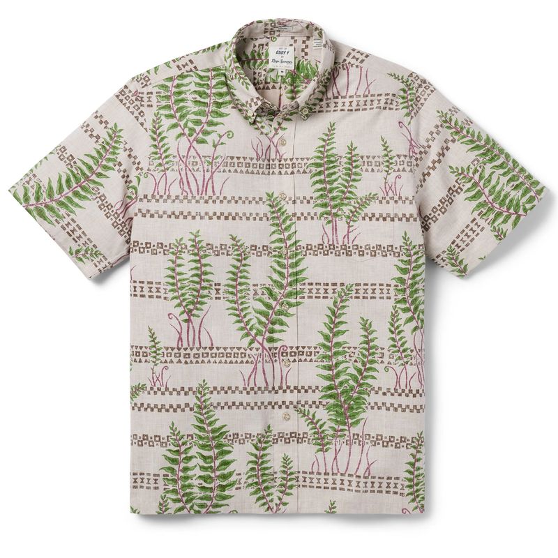Fern Tapa - Button Front Men's Shirt