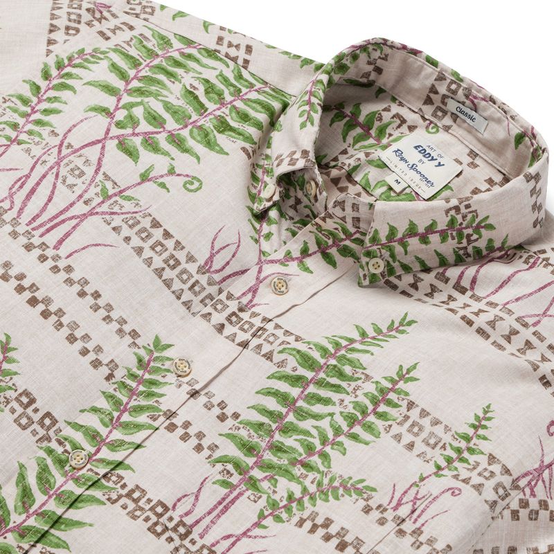 Fern Tapa - Button Front Men's Shirt