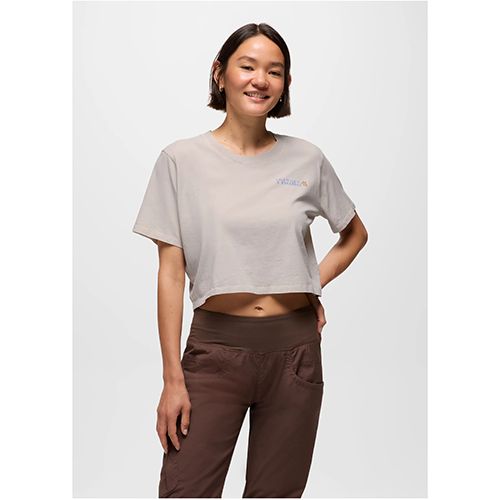 prAna Everyday Graphic Crop Tee, Women's, Color: Almond Good Vibes, Size: XS