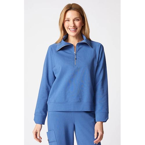 Habitat French Terry Fashion Quarter Zip Women's Pullover, Color: Oxford, Size: Small