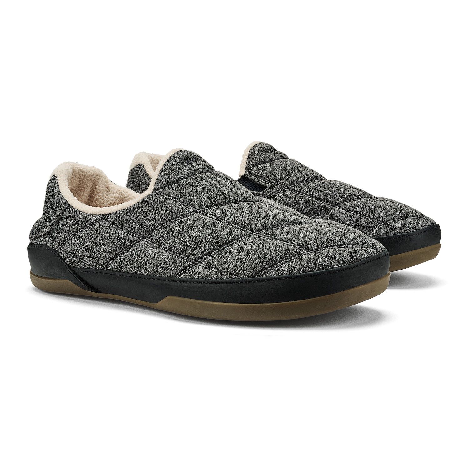 Olukai Puku'i Men's Slippers, Color: Dark Shadow / Lava Rock, Size: 8