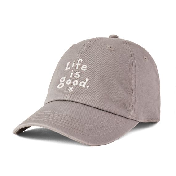 Life is Good Adult Unisex Lig Vintage Wordmark 2 Stacked Cap, Colour: Slate Gray, Size: OS