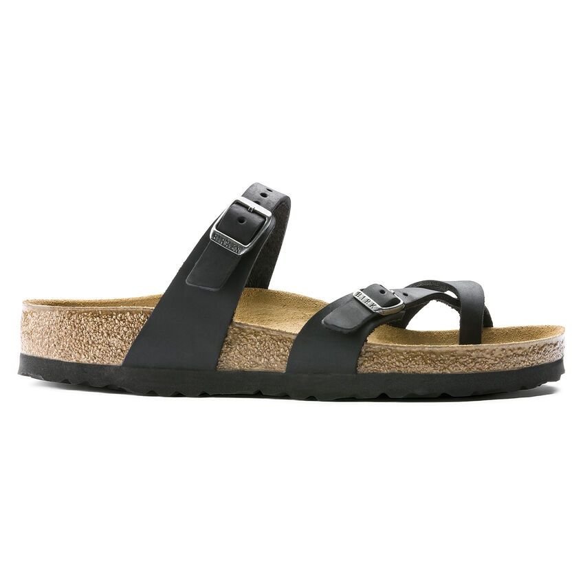Birkenstock Women's Mayari Oiled Leather-Regular-D, Color: Black, Size: 36 (5-5.5)