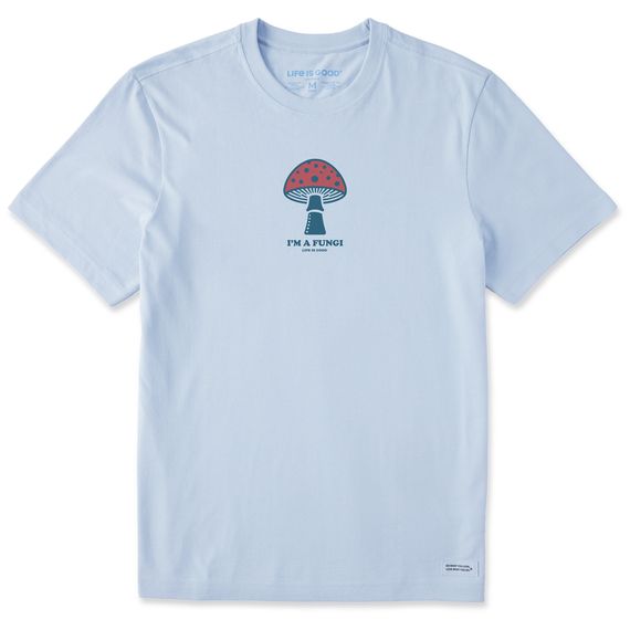 Life is Good Men's Clean I'm A Fungi Short Sleeve Tee Shirt, Color: Glacier Blue, Size: M