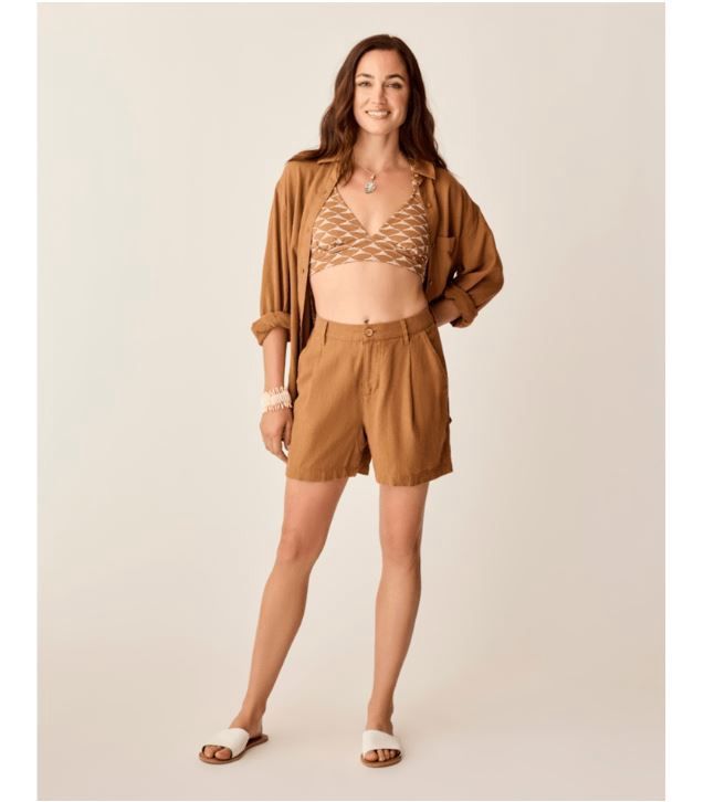 Carve Designs Suki Linen Short, Women's, Color: Rum Chambray, Size: XS