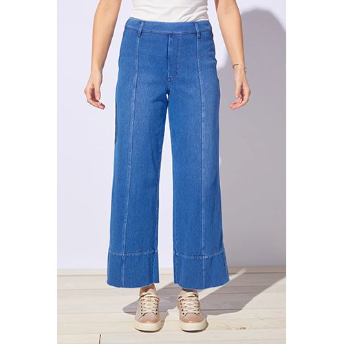 Comfort Knit Denim Relaxed Leg Jean, Color: Mid Wash Denim, Size: Small