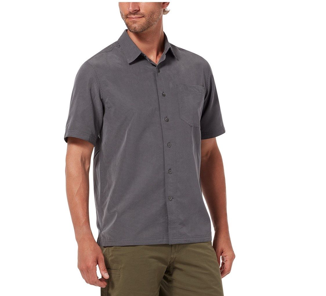 Royal Robbins Desert Pucker Dry Short Sleeve Men's Shirt, Color: Asphalt, Size: Large