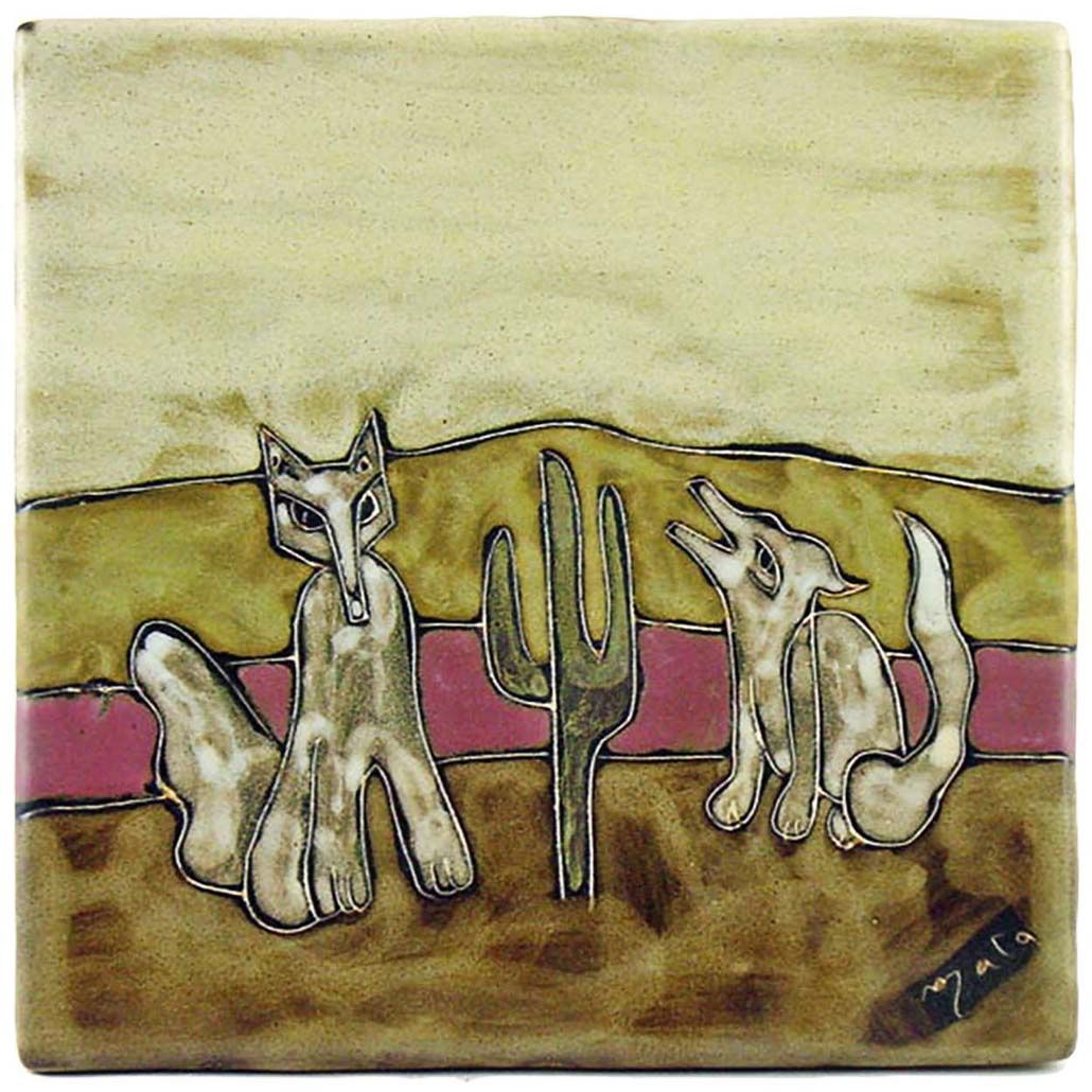Mara Stoneware Tile/Trivet 8x8, Coyote