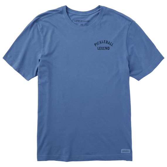 Life is Good Men's Athletic Pickleball Legend Short Sleeve Tee Shirt, Color: Vintage Blue, Size: M
