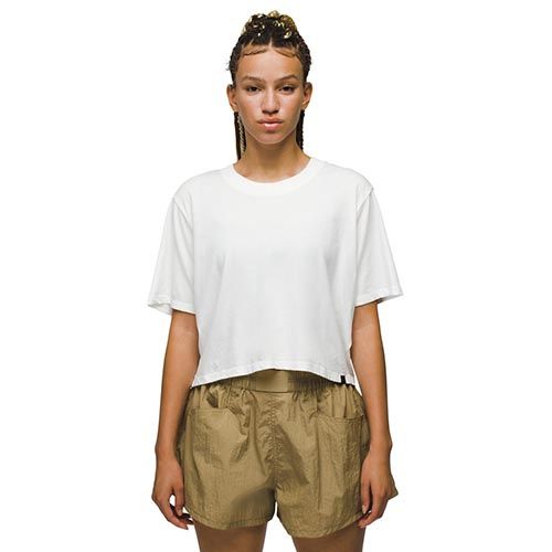 prAna Everyday Crop Tee, Women's, Color: Soft White, Size: Small