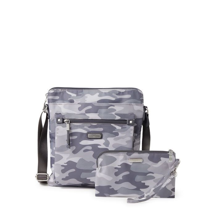 Baggallini Go Bagg w/RFID Wristlet, Color: Grey Camo