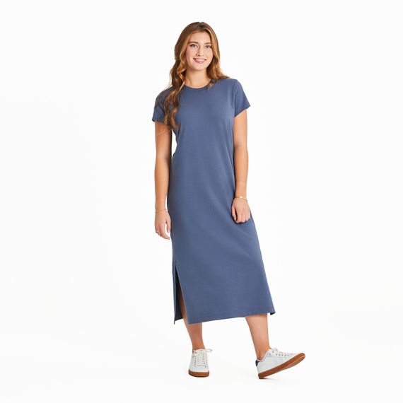 Life is Good Women's Solid Weekend Crusher Dress, Color: Darkest Blue, Size: XS