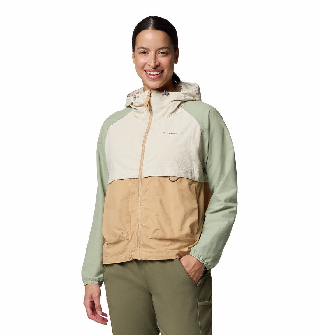 Columbia Spire Valley Women's Windbreaker, Color: Canoe/Dk Stone/Safari, Size: Small
