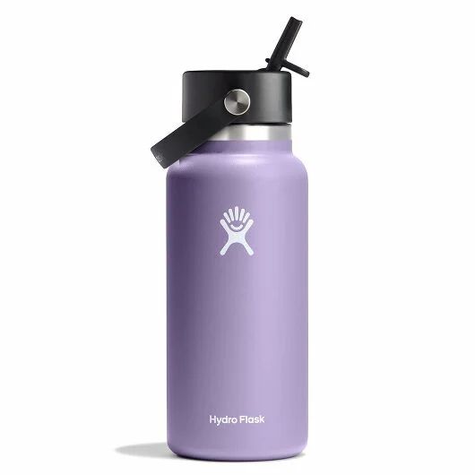 32 Oz Wide Mouth Hydro Flask w/Flex Straw Cap, Color: Moonshadow