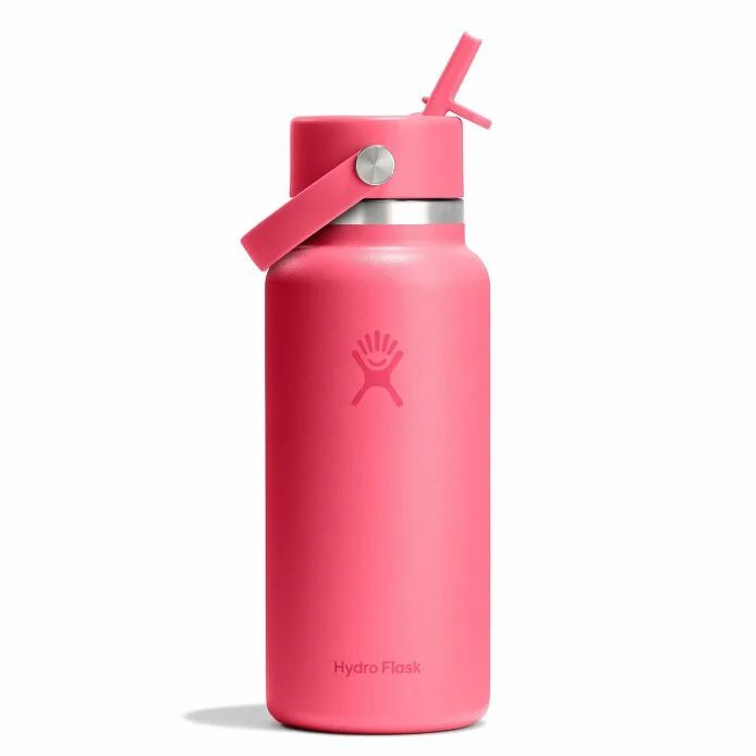 32 Oz Wide Mouth Hydro Flask w/Flex Straw Cap