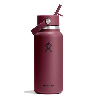 32 Oz Wide Mouth Hydro Flask w/Flex Straw Cap