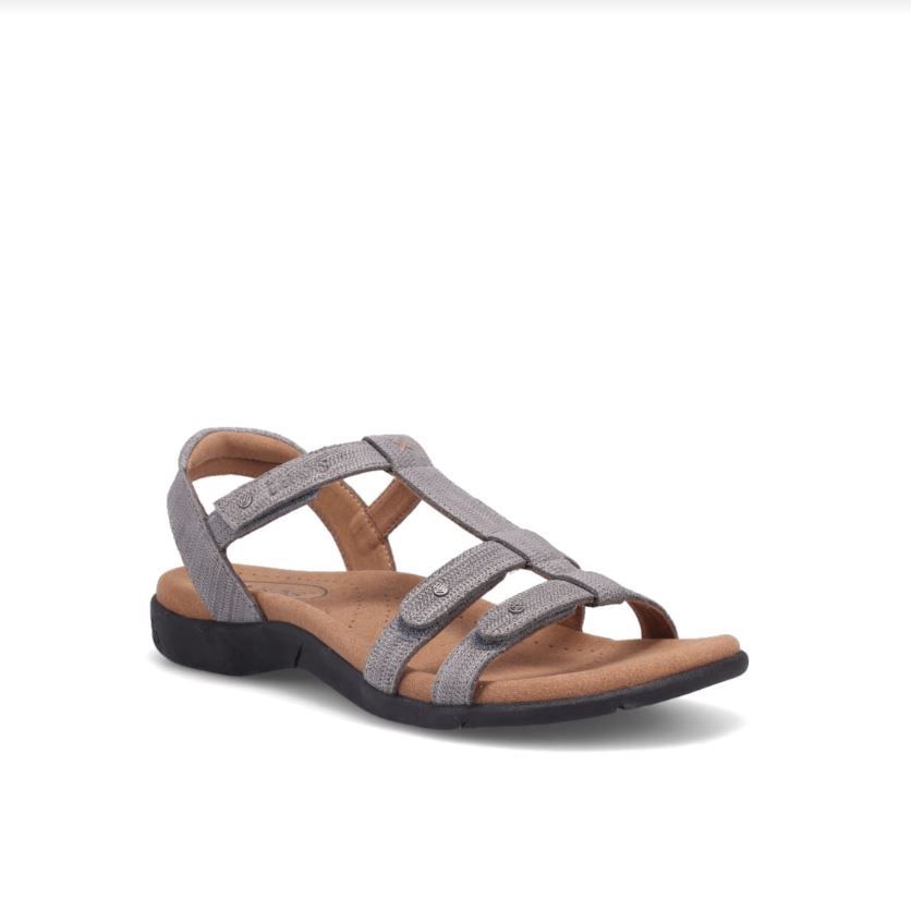 Taos Footwear Trophy 2 Women's Sandals, Color: Grey Emboss-D, Size: 6