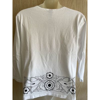 Sabaku Women's 3/4 Slv Best Tee, White Bird Black Bird