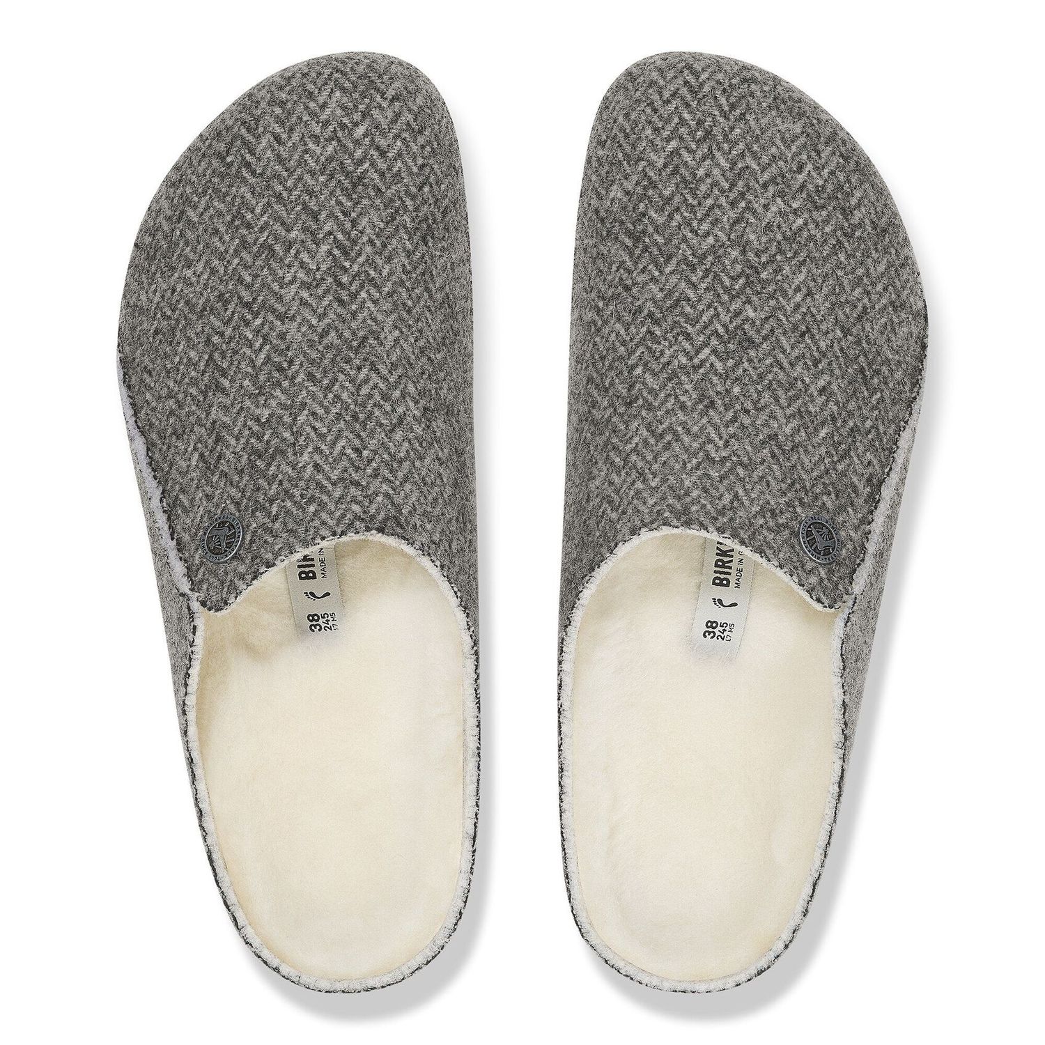 Birkenstock Women's Zermatt Sherling-Narrow, Color: Herringbone Gray, Size: 37 (6-6.5)