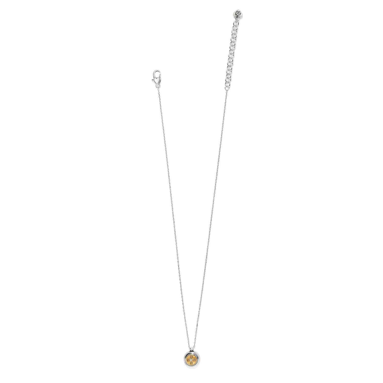 Brighton Mosaic Round Two Tone Mini Necklace, Color: Silver/Gold