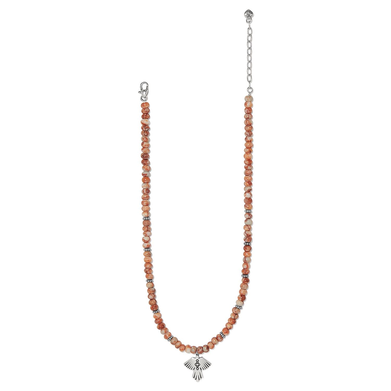 Mosaic Mojave Flight Beaded Necklace, Color: Silver/Red