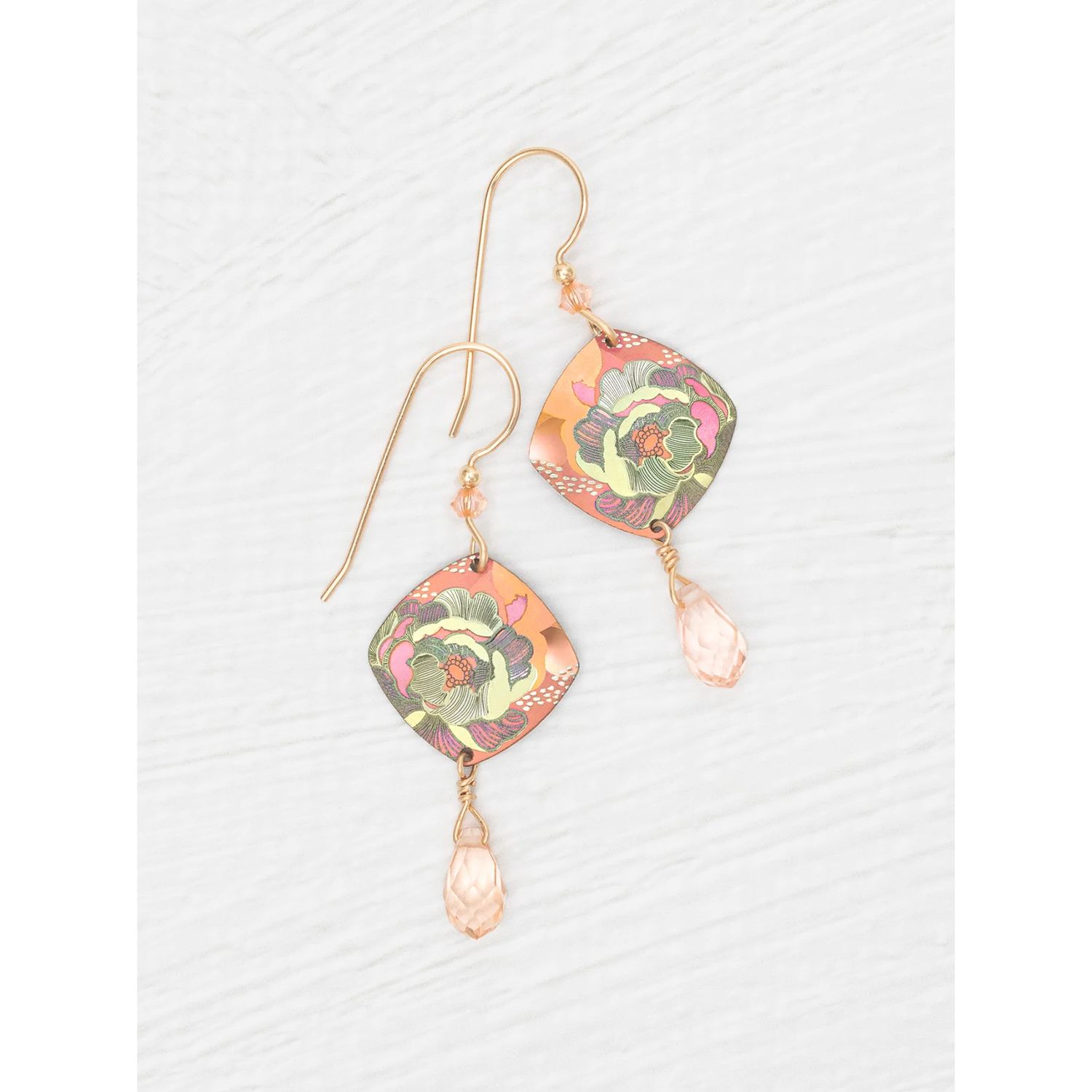 Holly Yashi Elena Earrings, Color: Blooming Coral