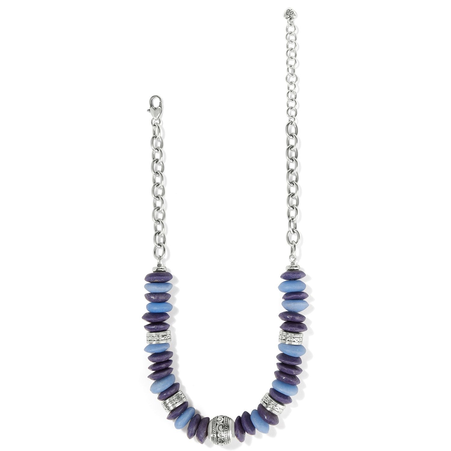 Brighton Mingle Shores Beaded Sphere Necklace, Color: Silver/Blue