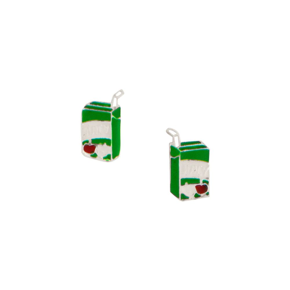 So Juiced Silver/Enamel Post Earrings, Color: Silver