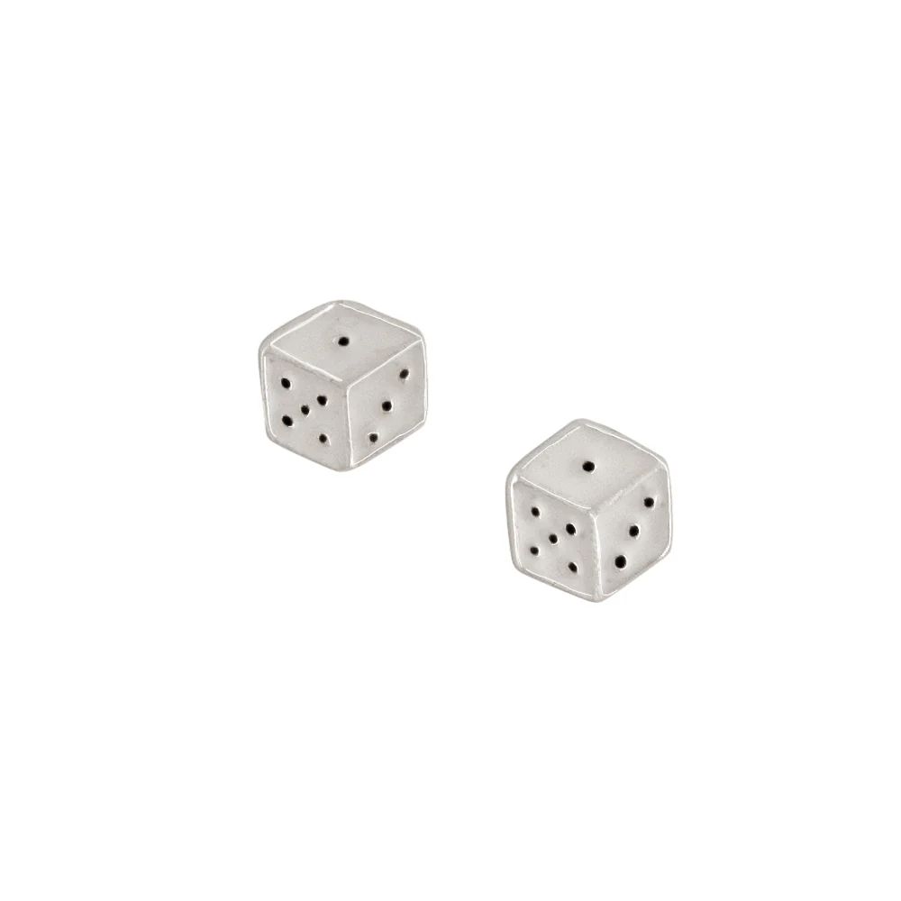 Roll the Dice Studs, Color: Silver