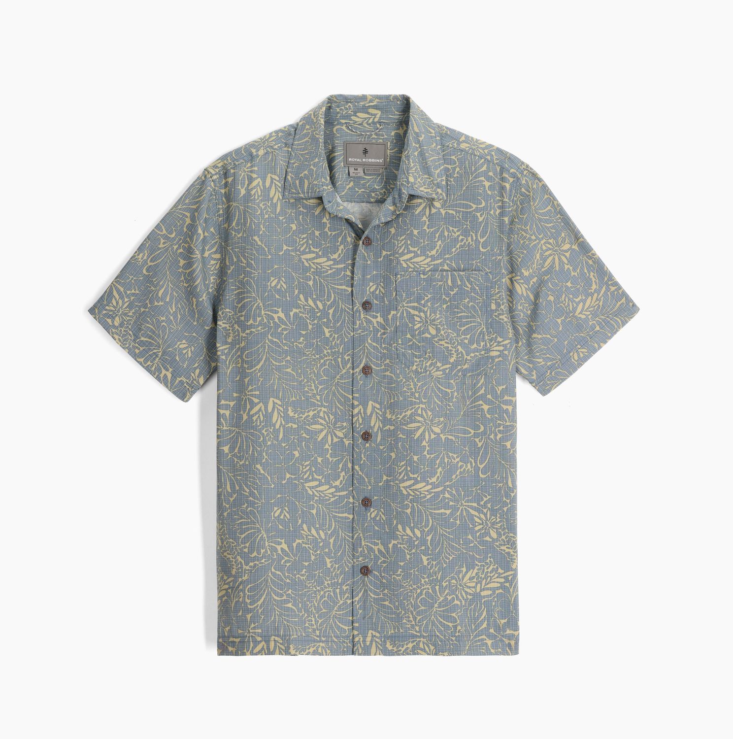 Royal Robbins Camino Pucker Men's Short Sleeve Shirt, Color: Sea Yarrow Pt, Size: Medium