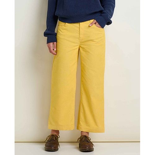 Toad&amp;Co Coaster Cord Women's Wide Leg Pant-D, Color: Chamomile, Size: 0